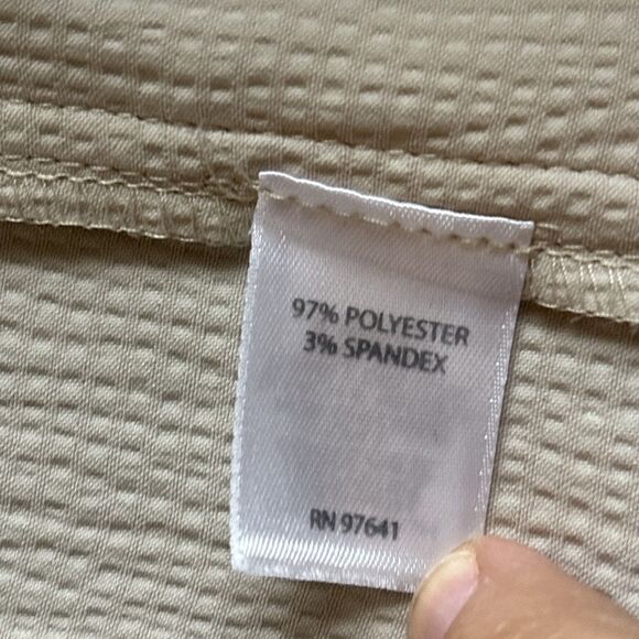 J Jill Wearever Drape Front Long Blazer  Jacket  Khaki Oatmeal Size Large - Picture 7 of 7